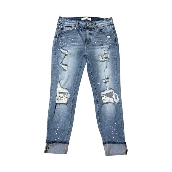 KanCan Mid Rise Boyfriend Jeans 8388L Light Wash 5/26 - Picture 2 of 5